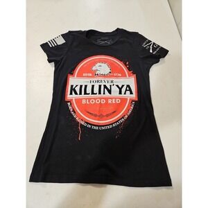 Grunt Style T Shirt Teens  Medium Black Forever Killin'ya Blood Red (1344